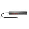 Hub USB-C, 4-porty 2x USB-A,2xUSB-C, czarny